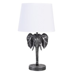 Clayre & Eef Lampada da tavolo Elefante 23x23x41 cm  Nero Bianco  Plastica