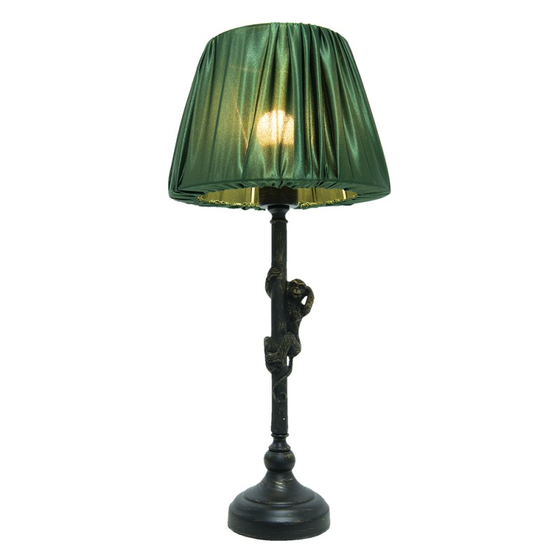 Clayre & Eef Lampada da tavolo Ø 25x55 cm  Marrone Verde  Plastica Scimmia