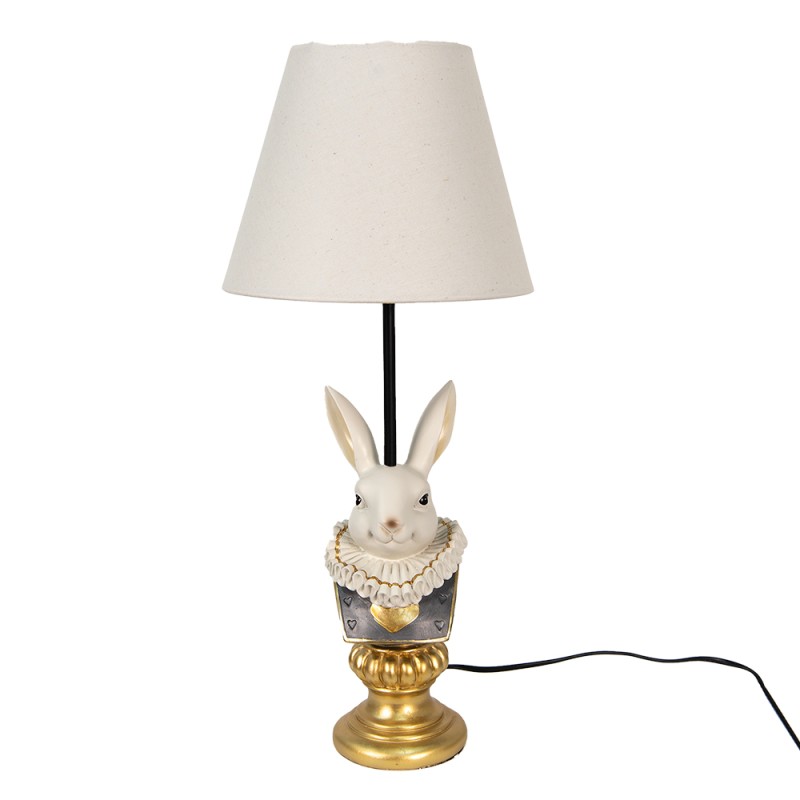 Clayre & Eef Lampe de table Lapin Ø 23x53 cm  Beige Plastique