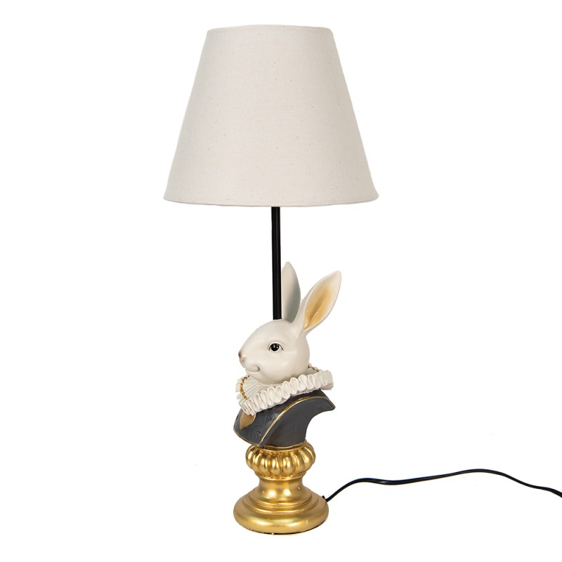 Clayre & Eef Lampe de table Lapin Ø 23x53 cm  Beige Plastique