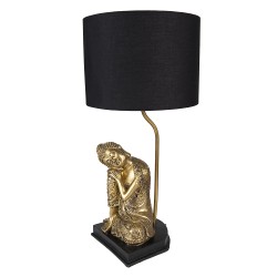 Clayre & Eef Lampada da tavolo Buddha Ø 26x54 cm Color oro Nero Plastica