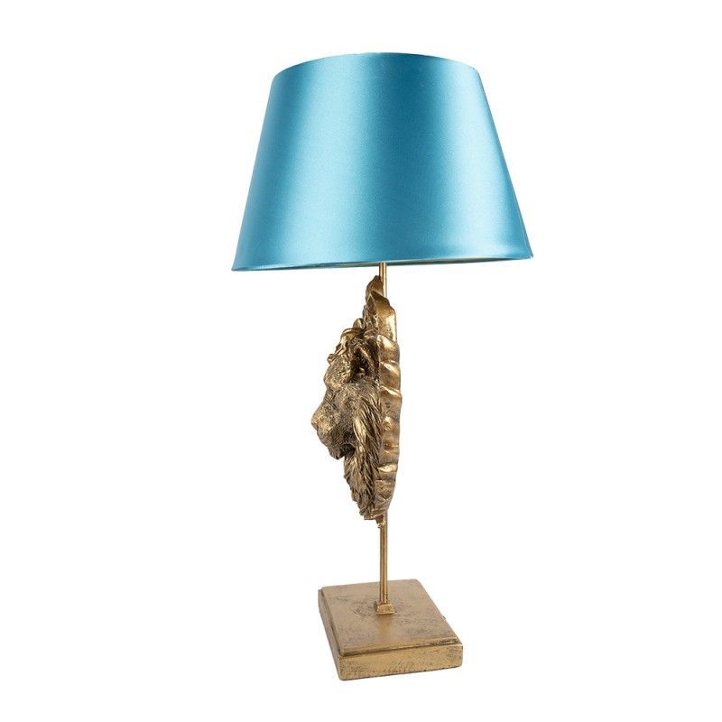 Clayre & Eef Tischlampe Ø 35x66 cm  Goldfarbig Kunststoff Löwe