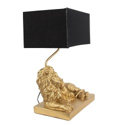 Clayre & Eef Lampe de table Lion 32x22x44 cm  Couleur or Noir Plastique