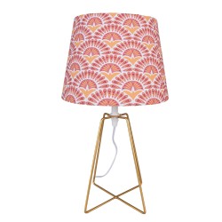 Clayre & Eef Table Lamp Ø 20x35 cm  Orange Gold colored Iron Textile