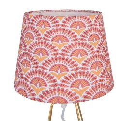 Clayre & Eef Tafellamp  Ø 20x35 cm  Oranje Goudkleurig Ijzer Textiel