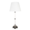 Clayre & Eef Lampada da tavolo Ø 18x44 cm  Bianco Color argento Ferro Tessuto