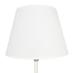 Clayre & Eef Lampe de table Ø 18x44 cm  Blanc Couleur argent Fer Textile