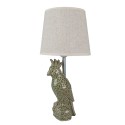 Clayre & Eef Lampada da tavolo Pappagallo Ø 18x36 cm  Beige Verde Ceramica Rotondo