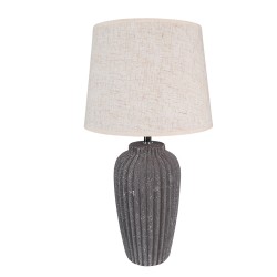 Clayre & Eef Table Lamp Ø 24x45 cm  Beige Grey Ceramic Round