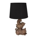 Clayre & Eef Table Lamp Cats Ø 25x43 cm Gold colored Black Plastic