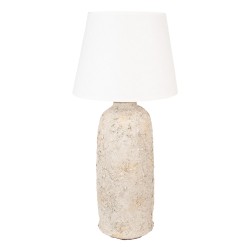 Clayre & Eef Lampe de table Ø 35x74 cm Beige Terre cuite