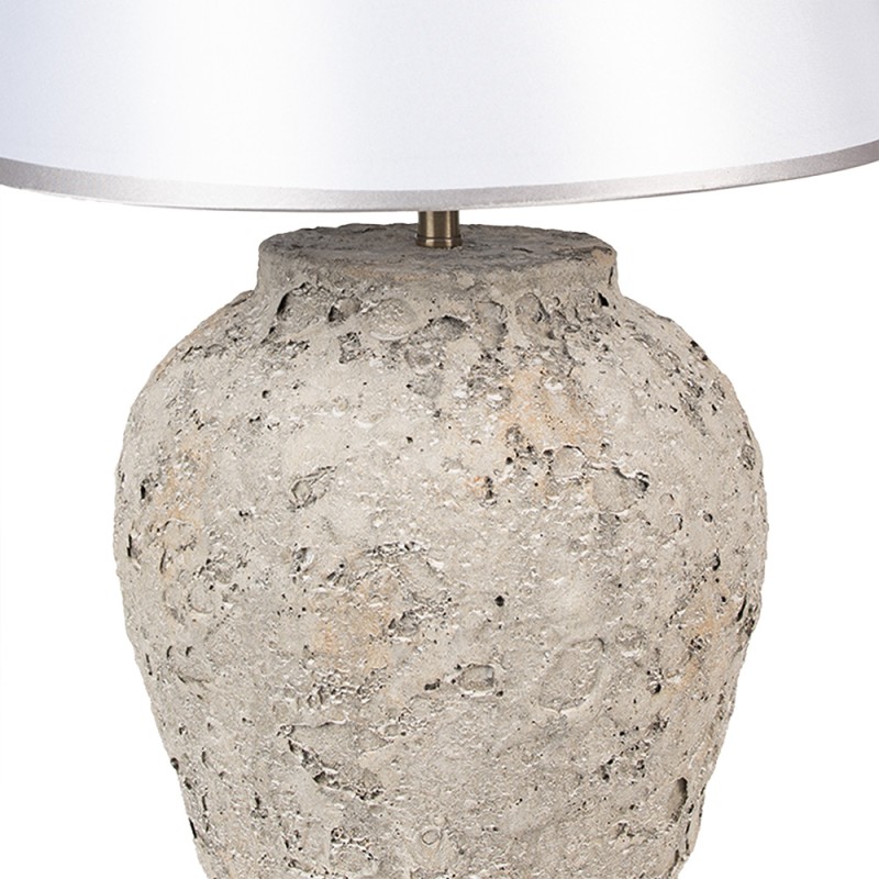 Clayre & Eef Lampe de table Ø 35x59 cm Gris Terre cuite