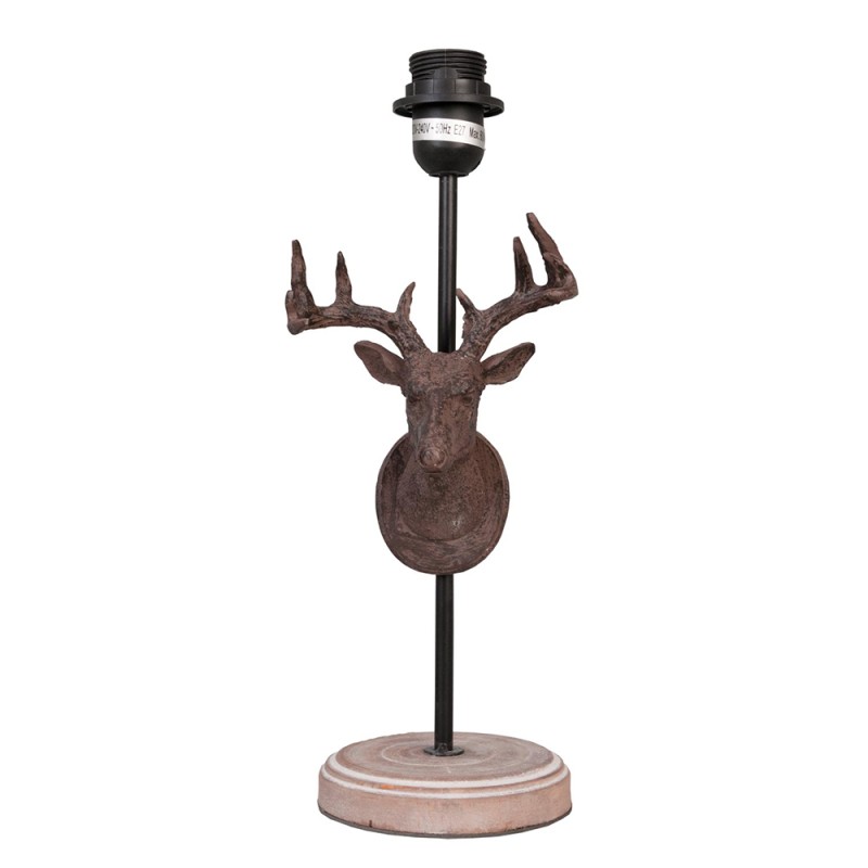 Clayre & Eef Piede de lampe Ø 20x46 cm Marron Fer Rond Cerf