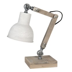 Clayre & Eef Bureaulamp  15x15x47 cm  Beige Hout Ijzer Vierkant