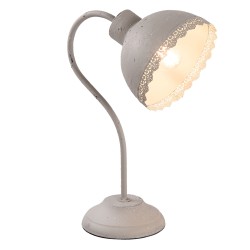 Clayre & Eef Schreibtischlampe 15x25x35 cm  Grau Eisen Kunststoff Rund