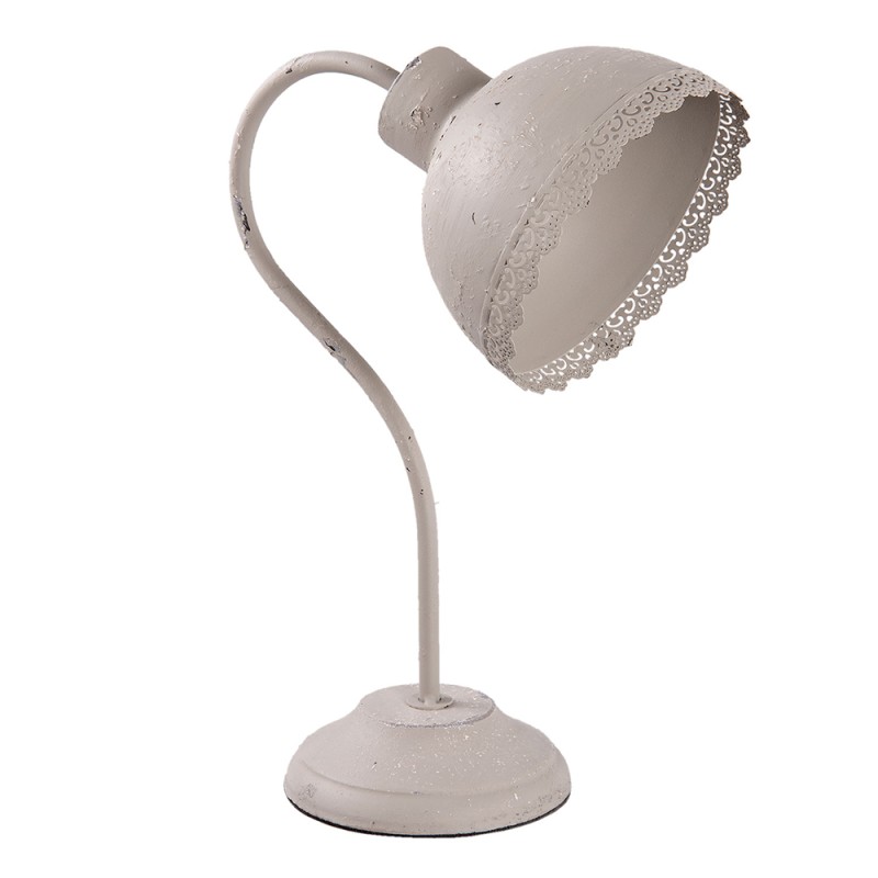 Clayre & Eef Schreibtischlampe 15x25x35 cm  Grau Eisen Kunststoff Rund