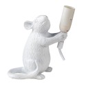 Clayre & Eef Lampada da tavolo Mouse 15x8x19 cm Bianco Plastica