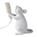 Clayre & Eef Lampada da tavolo Mouse 15x8x19 cm Bianco Plastica