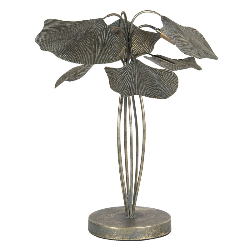 Clayre & Eef Table Lamp 38x38x54 cm Grey Metal Leaves