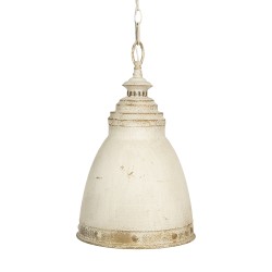 Clayre & Eef Lampes à suspension Ø 28x45 cm  Blanc Beige Fer Rond