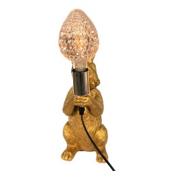 Clayre & Eef Desk Lamp Rabbit 13x17x36 cm  Gold colored Plastic