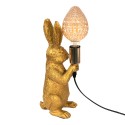 Clayre & Eef Schreibtischlampe Kaninchen 13x17x36 cm  Goldfarbig Kunststoff