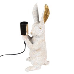 Clayre & Eef Table Lamp Rabbit 36 cm White Plastic