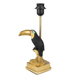 Clayre & Eef Piede de lampe Toucan 14x10x31 cm Couleur or Noir Plastique