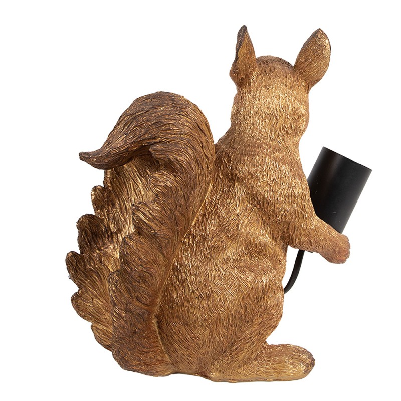 Clayre & Eef Table Lamp Squirrel 24x12x25 cm  Copper colored Plastic