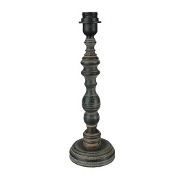 Clayre & Eef Lamp Base  Ø 12x37 cm Black Grey Wood Round