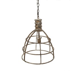 Clayre & Eef Lampada a Sospensione Ø 39x47 cm Beige Ferro