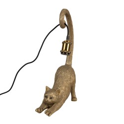 Clayre & Eef Tischlampe Katze 31x17x49 cm Goldfarbig Polyresin