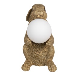 Clayre & Eef Table Lamp Rabbit 27x19x35 cm Gold colored Polyresin