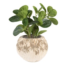 Clayre & Eef Bloempot  Ø 18x13 cm Beige Bruin Steen Rond