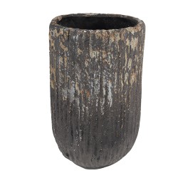 Clayre & Eef Bloempot  Ø 15x24 cm Grijs Steen Rond