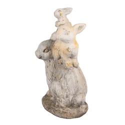 Clayre & Eef Figurine décorative Lapin 43 cm Marron Beige Matériau céramique