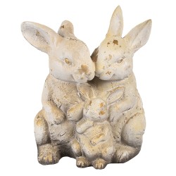 Clayre & Eef Figurine décorative Lapin 33 cm Marron Beige Matériau céramique