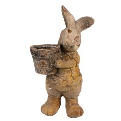 Clayre & Eef Pot de fleurs Lapin 41 cm Marron Matériau céramique