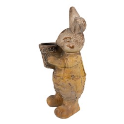 Clayre & Eef Pot de fleurs Lapin 41 cm Marron Matériau céramique