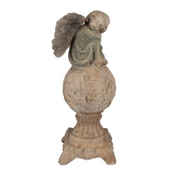 Clayre & Eef Statuetta Angelo 44 cm Verde Materiale ceramico