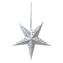 Clayre & Eef Hanging star 30x10x30 cm White Paper