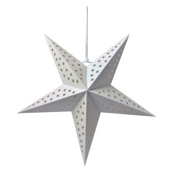 Clayre & Eef Hanging star 60x22x60 cm White Paper