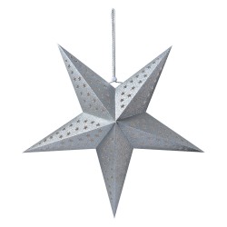 Clayre & Eef Hanging star 60x22x60 cm Silver colored Paper