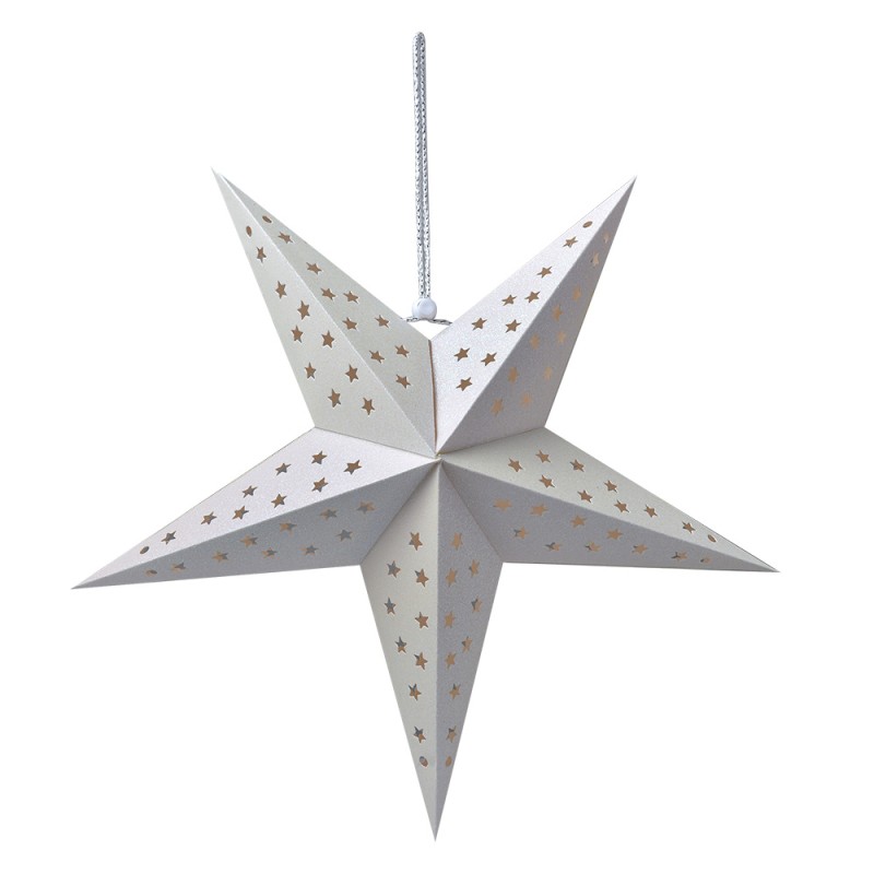 Clayre & Eef Hanging star 45x15x45 cm White Paper