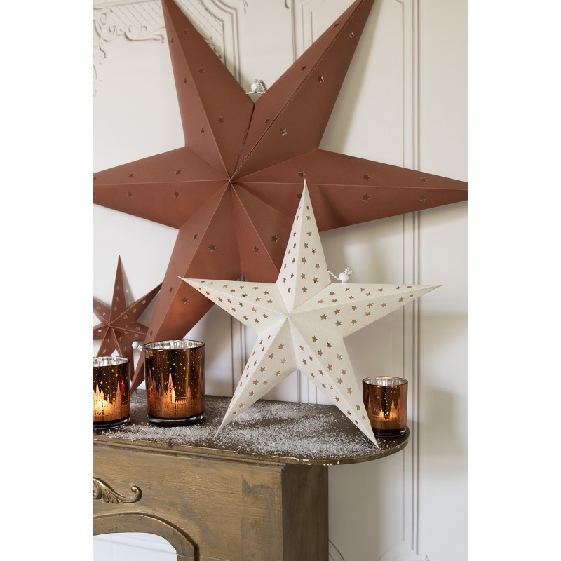 Clayre & Eef Hanging star 45x15x45 cm White Paper