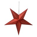 Clayre & Eef Hanging star 30x10x30 cm Red Paper