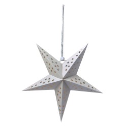 Clayre & Eef Hanging star 30x10x30 cm White Paper