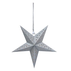 Clayre & Eef Hanging star 30x10x30 cm Silver colored Paper