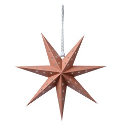 Clayre & Eef Hanging star 30x8x30 cm Brown Paper