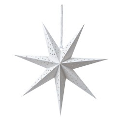 Clayre & Eef Hanging star 45x15x45 cm White Paper